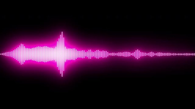 Shiny pink neon graphic disco volume and rhythm equalizer on a black background - looped 	