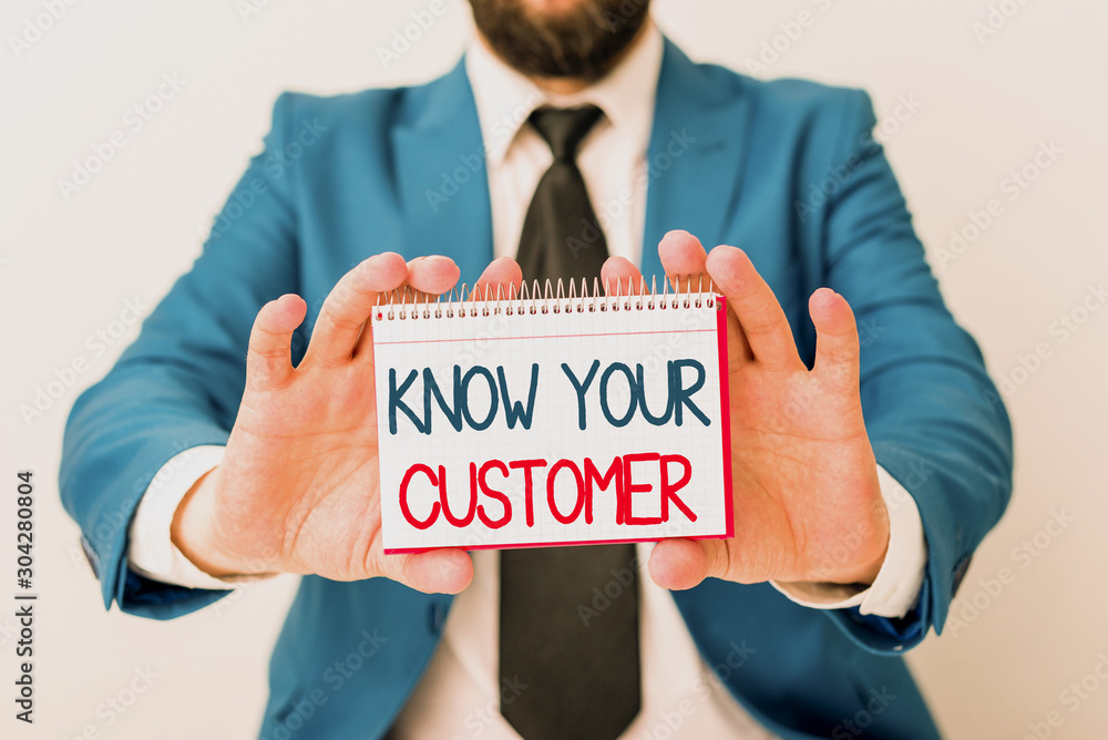 Poster word writing text know your customer. business photo showcasing marketing creating a poll improve pr