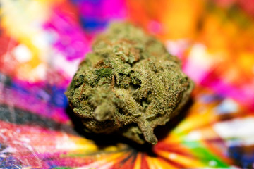 Marihuana in colorful background design macro super lemon haze fifty megapixels prints