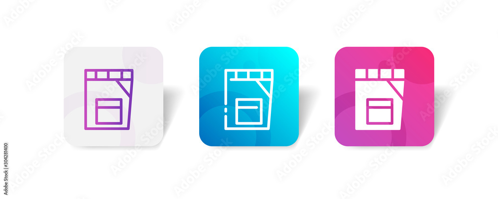 Poster cargo pants outline and solid icon in smooth gradient background button