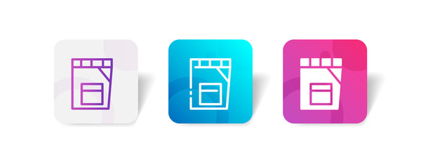 cargo pants outline and solid icon in smooth gradient background button