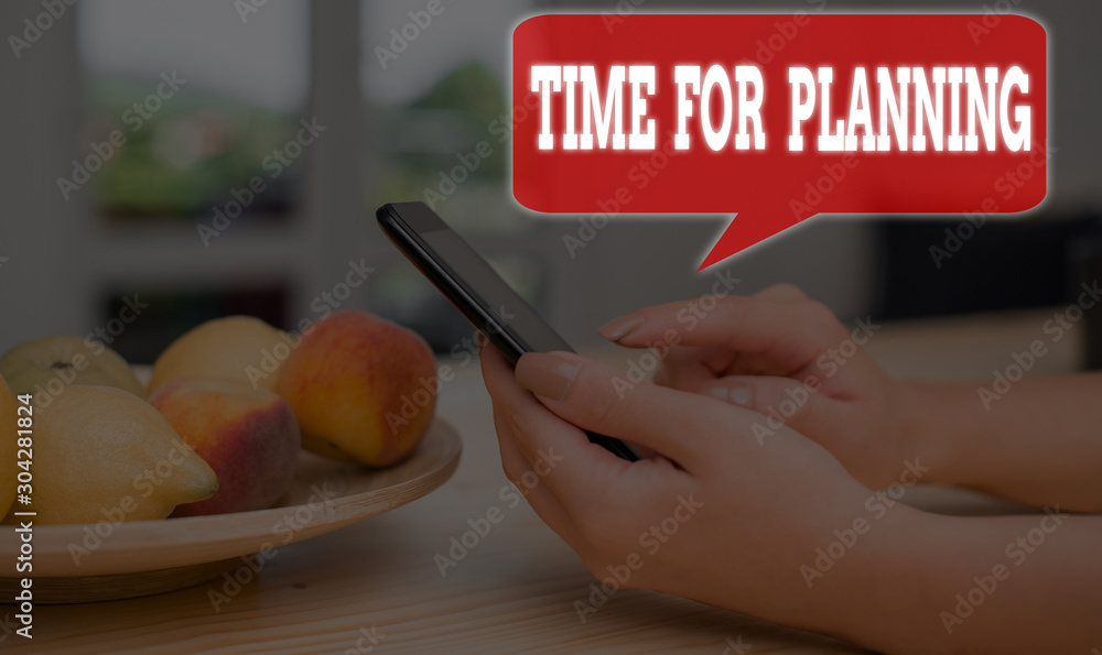 Poster writing note showing time for planning. business concept for setting up for things to do priority li