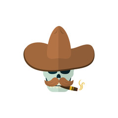 Isolated mexican skull vector design