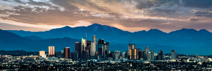 Los Angeles skyline sunset