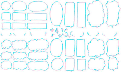 .Hand drawn speech bubble set