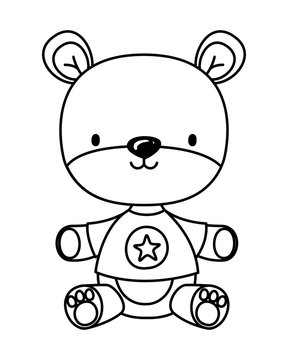 Isolated teddy bear toy vector design