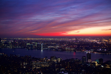 Fototapeta na wymiar Hudson River NY am Abend