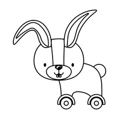 Isolated rabbit toy vector design