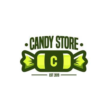 Vector design template candy logo, symbol, icon, graphic for candy store. Sweet shop