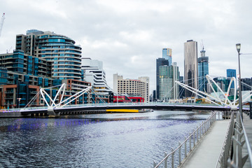 Metropolitan bridge in the city