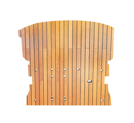 Brown wooden floor mats for the seats of the car on a white isolated background