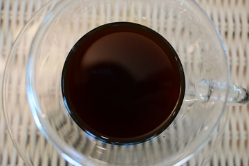 hot americano black coffee drink