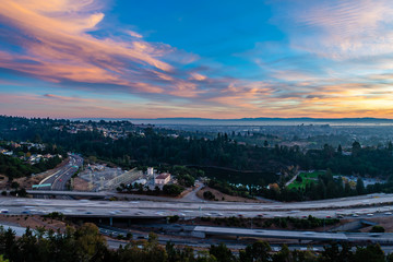 Fototapeta premium Autumn Sunset over the San Francisco Bay Area