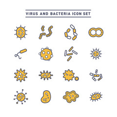 VIRUS AND BACTERIA ICON SET