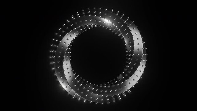 Abstract metal circle animation seamless loop.