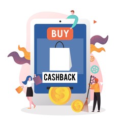 Cashback vector concept for web banner, website page