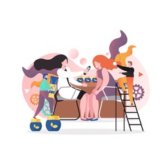 Cosmetics vector concept for web banner, website page