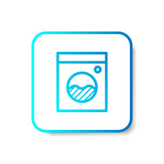 washing machine outline icon in smooth gradient background button