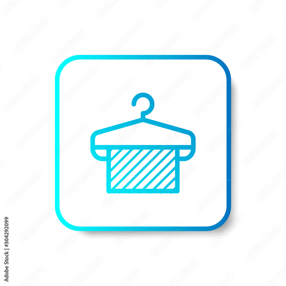 Aufkleber hanging cloth outline icon in smooth gradient background button