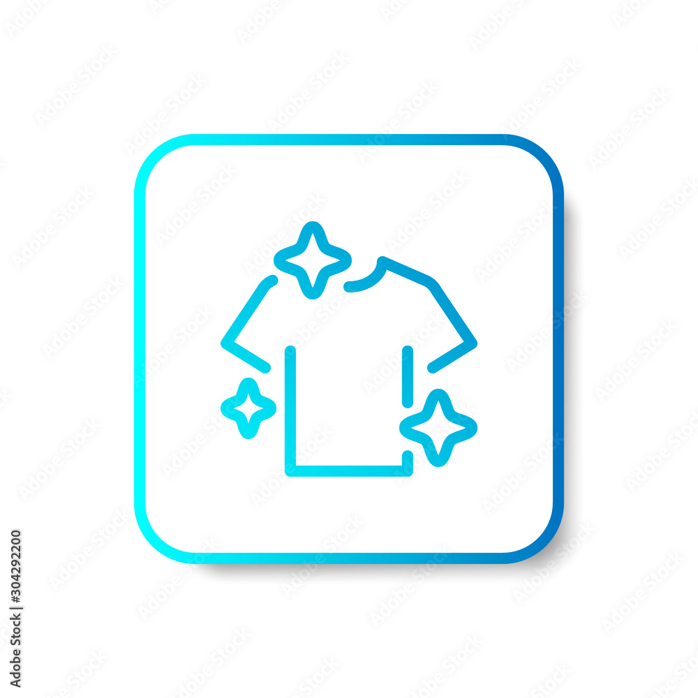 Poster clean clothes outline icon in smooth gradient background button