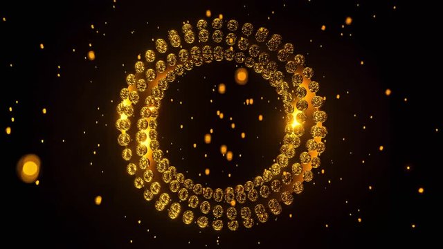 Abstract gold circle animation for background. 