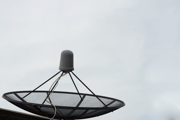 Satellite on roof point to sky for broadcast in backcountry communication