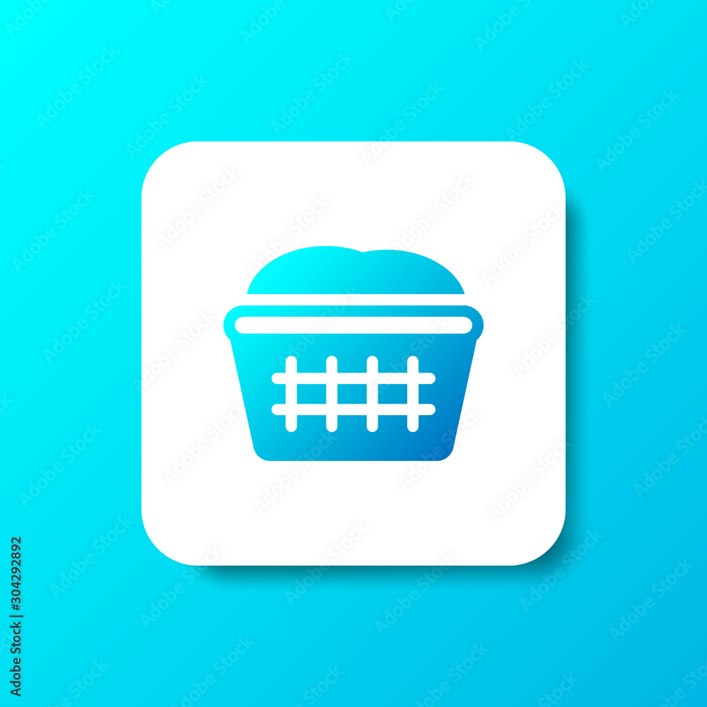Aufkleber laundry basket solid icon in smooth gradient background button