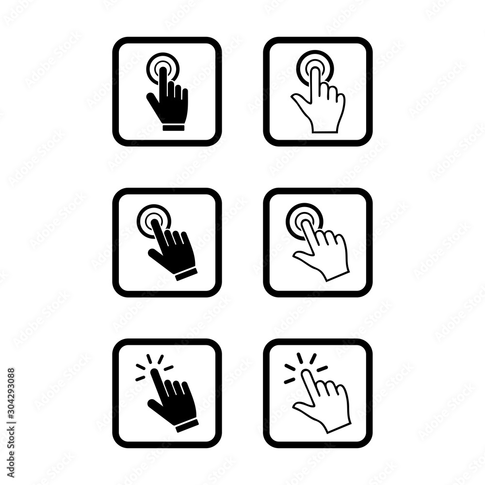 Poster hand cursor icon vector design symbol