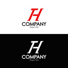 Vector design template TH initial logo, symbol, icon, graphic