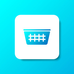 basket solid icon in smooth gradient background button