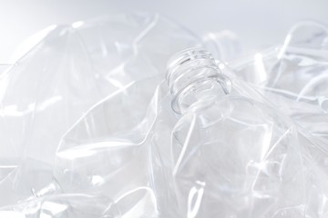 empty transparent plastic bottles background