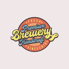 vintage badges brewery, beer shop, emblems and logo