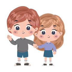 Girl and boy vector design