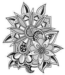 abstract sunflower flowers silhouettes black