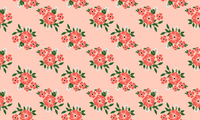 Seamless floral pattern background, with peach flower.