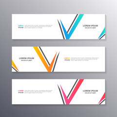 Business Banner Template, Layout Background Design, Corporate Geometric web header or footer in gradient color