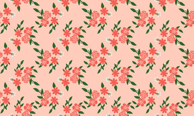 Seamless floral pattern background, with peach flower.