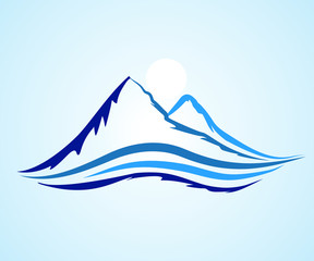 Logo mountains icon vector image