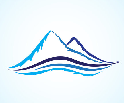 Logo mountains icon logotype vector image design