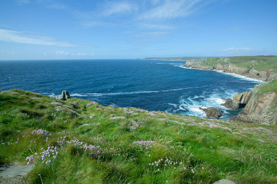 blue sea at spring season with blue sky