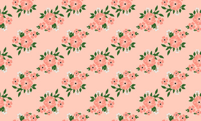 Elegant peach flower wallpaper on bright peach background.