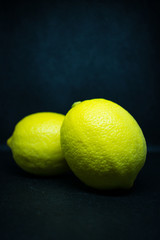 photo of lemon in studio background