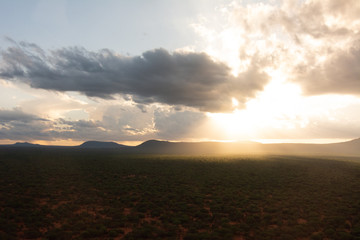 sunset and storm clouds in kenya