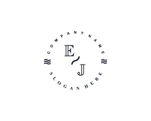 Initial EJ vintage logo template