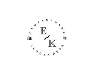 Initial EK vintage logo template