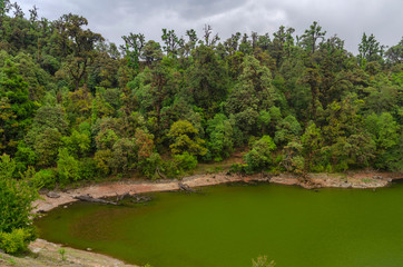 Calm water of Devriya taal, Garhwal, Uttarakhand, india