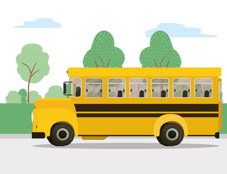 School bus icon vector design
