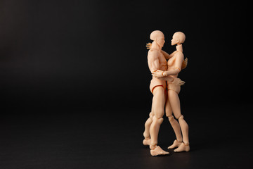 Manequim abraçando carinho man and woman 