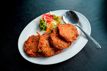 Close up to Thai fresh-water fish  ball cake called 