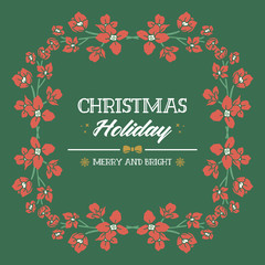 Design element of orange flower frame, for banner or greeting card christmas holiday. Vector